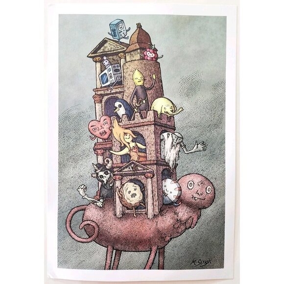 2014 Adventure Time Cartoon Network Poster Caravan Mahendra Singh 16 x 11" DWJJ8 - Picture 2 of 2